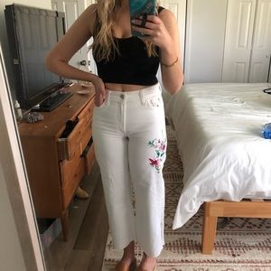 Zara White Denim Crop Jeans